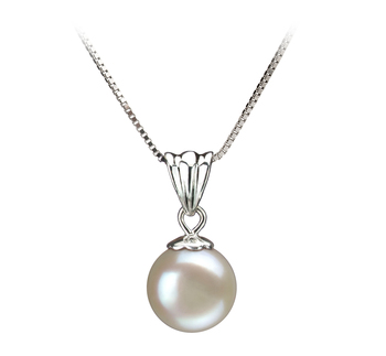 Colgante de perlas Perla de Agua Dulce de calidad AA de 9 a 10mm en color Blanco