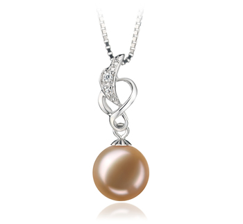 Colgante de perlas Perla de Agua Dulce de calidad AA de 9 a 10mm en color Rosa