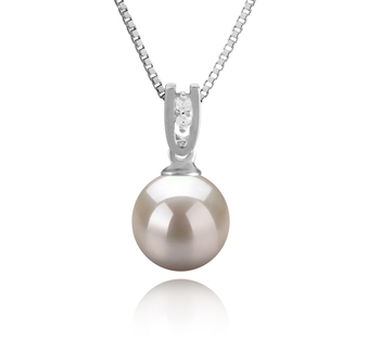 Colgante de perlas Perla de Agua Dulce de calidad AAAA de 8 a 9mm en color Blanco