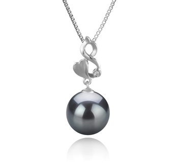 Colgante de perlas Perla Tahití de calidad AAA de 10 a 11mm en color Negro