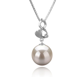 Colgante de perlas Perla de Agua Dulce de calidad AAAA de 10 a 11mm en color Blanco