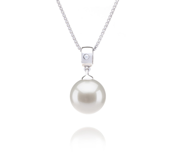 Colgante de perlas Perla de Agua Dulce de calidad AAAA de 9 a 10mm en color Blanco