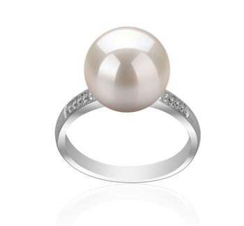 Anillo de perlas Perla de Agua Dulce de calidad AAAA de 10 a 11mm en color Blanco