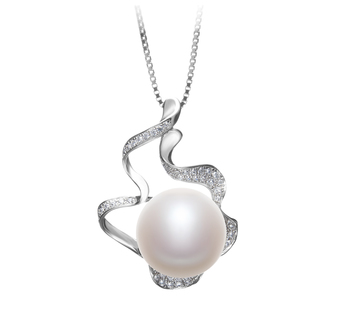 Colgante de perlas Perla de Agua Dulce de calidad AA de 12 a 13mm en color Blanco
