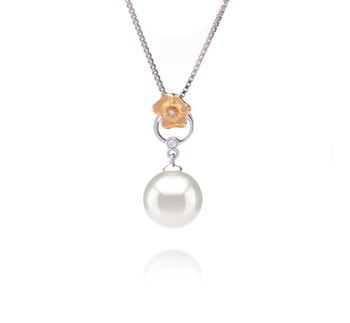 Colgante de perlas Perla de Agua Dulce de calidad AAAA de 9 a 10mm en color Blanco