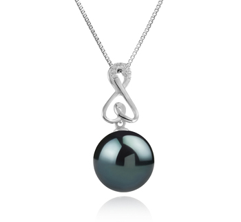 Colgante de perlas Perla Tahití de calidad AAA de 12 a 13mm en color Negro
