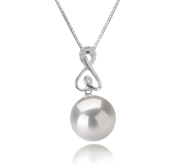 Colgante de perlas Perla Agua Dulce - Edison de calidad AA+ de 12 a 13mm en color Blanco