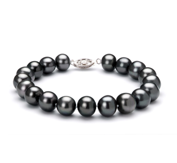 Pulsera de perlas Perla de Agua Dulce de calidad AA de 8.5 a 9mm en color Negro