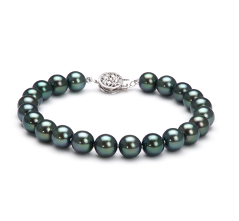 Pulsera de perlas Perla Akoya Japonesa de calidad AAA de 7.5 a 8mm en color Negro