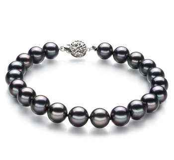 Pulsera de perlas Perla Akoya Japonesa de calidad AAA de 8 a 8.5mm en color Negro