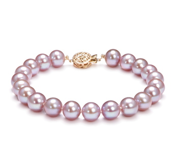 Pulsera de perlas Perla de Agua Dulce de calidad AAA de 8.5 a 9.5mm en color Lavanda
