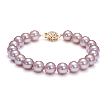 Pulsera de perlas Perla de Agua Dulce de calidad AAAA de 8.5 a 9.5mm en color Lavanda