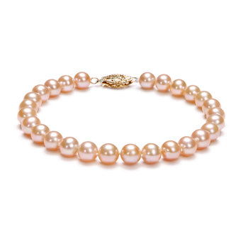 Pulsera de perlas Perla de Agua Dulce de calidad AA de 6 a 7mm en color Rosa