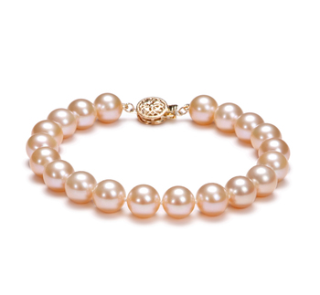 Pulsera de perlas Perla de Agua Dulce de calidad AAAA de 8.5 a 9mm en color Rosa