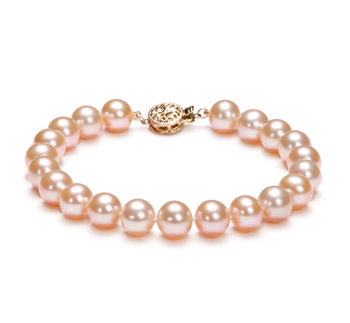 Pulsera de perlas Perla de Agua Dulce de calidad AAA de 8.5 a 9.5mm en color Rosa