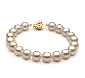 Pulsera de perlas Perla de Agua Dulce de calidad AAAA de 8 a 8.5mm en color Blanco