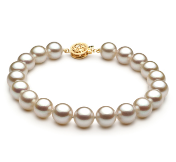Pulsera de perlas Perla Akoya Japonesa de calidad AAA de 8.5 a 9mm en color Blanco