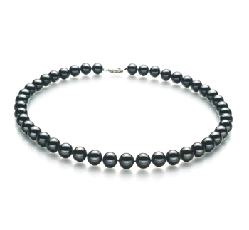 Collar de perlas Perla de Agua Dulce de calidad AA de 8.5 a 9mm en color Negro