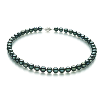 Collar de perlas Perla Akoya Japonesa de calidad AA de 8 a 8.5mm en color Negro