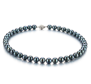 Collar de perlas Perla Akoya Japonesa de calidad AAA de 8 a 8.5mm en color Negro