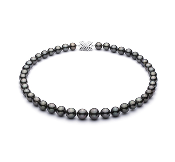 Collar de perlas Perla Tahití de calidad AAA de 9.5 a 11mm en color Negro