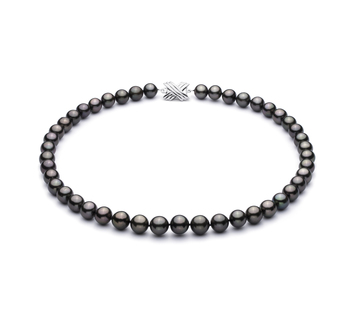 Collar de perlas Perla Tahití de calidad AAA de 9.2 a 10.9mm en color Negro