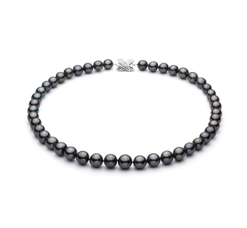 Collar de perlas Perla Tahití de calidad AA+ de 9.1 a 11mm en color Negro