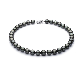 Collar de perlas Perla Tahití de calidad AAA de 10.9 a 13.8mm en color Negro