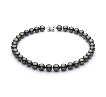Collar de perlas Perla Tahití de calidad AAA de 11.1 a 13.8mm en color Negro