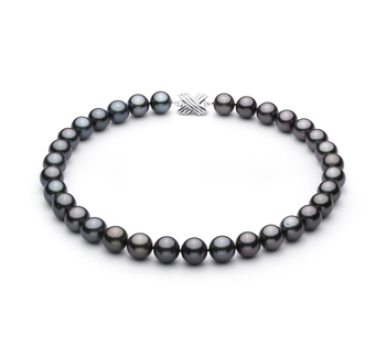 Collar de perlas Perla Tahití de calidad AAA de 12 a 13.1mm en color Negro