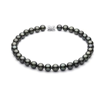 Collar de perlas Perla Tahití de calidad AAA de 12 a 12.9mm en color Negro