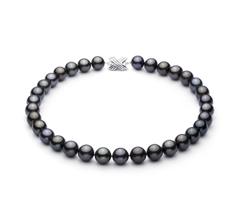 Collar de perlas Perla Tahití de calidad AAA de 12 a 12.9mm en color Negro