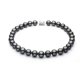 Collar de perlas Perla Tahití de calidad AAA de 13 a 15.5mm en color Negro