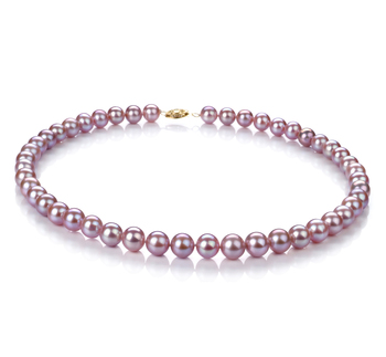 Collar de perlas Perla de Agua Dulce de calidad AA de 8.5 a 9mm en color Lavanda