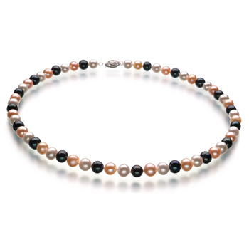 Collar de perlas Perla de Agua Dulce de calidad AA de 6 a 7mm en color Multicolor