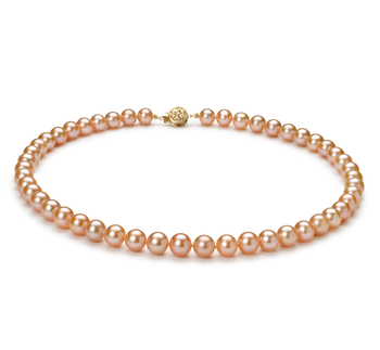 Collar de perlas Perla de Agua Dulce de calidad AAA de 7 a 8mm en color Rosa