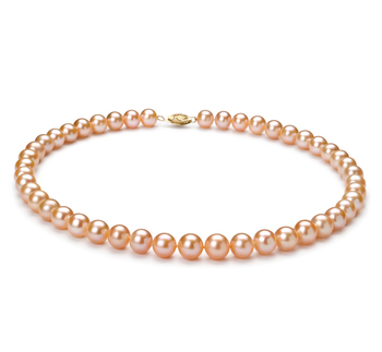 Collar de perlas Perla de Agua Dulce de calidad AA de 8 a 9mm en color Rosa