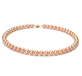 Collar de perlas Perla de Agua Dulce de calidad AA de 7 a 8mm en color Rosa