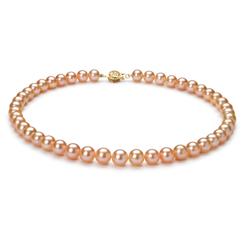 Collar de perlas Perla de Agua Dulce de calidad AAA de 8.5 a 9.5mm en color Rosa