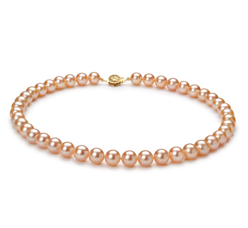Collar de perlas Perla de Agua Dulce de calidad AAAA de 8.5 a 9mm en color Rosa