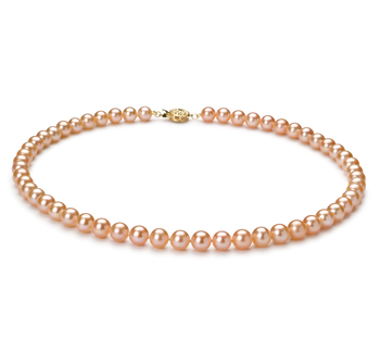 Collar de perlas Perla de Agua Dulce de calidad AAA de 6 a 7mm en color Rosa
