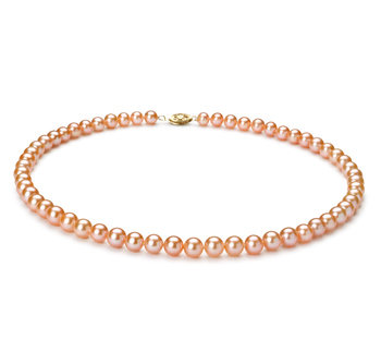 Collar de perlas Perla de Agua Dulce de calidad AA de 6 a 7mm en color Rosa