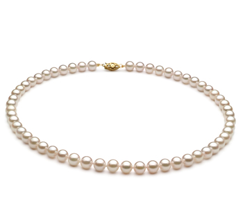 Collar de perlas Akoya China de calidad AA+ de 6 a 7mm en color Blanco