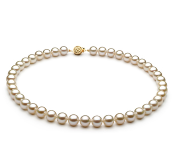 Collar de perlas Perla de Agua Dulce de calidad AAAA de 8 a 8.5mm en color Blanco