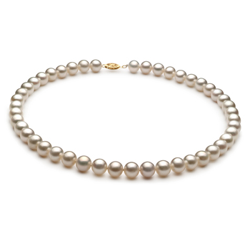 Collar de perlas Perla de Agua Dulce de calidad AA de 8.5 a 9mm en color Blanco