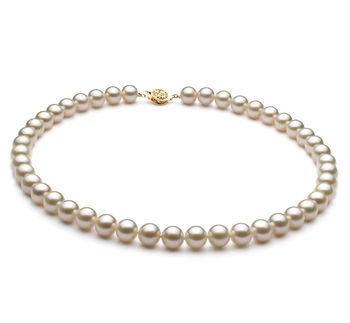 Collar de perlas Perla de Agua Dulce de calidad AAA de 8 a 9mm en color Blanco