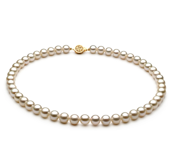 Collar de perlas Perla de Agua Dulce de calidad AAAA de 7 a 8mm en color Blanco