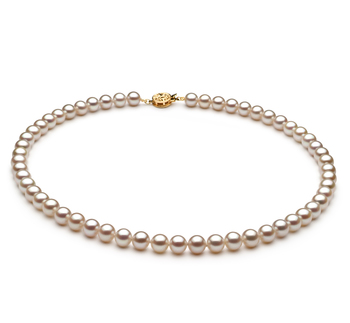 Collar de perlas Perla de Agua Dulce de calidad AAAA de 6 a 7mm en color Blanco