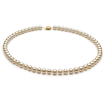 Collar de perlas Perla de Agua Dulce de calidad AA de 6 a 7mm en color Blanco