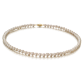 Collar de perlas Perla de Agua Dulce de calidad AA de 5 a 5.5mm en color Blanco